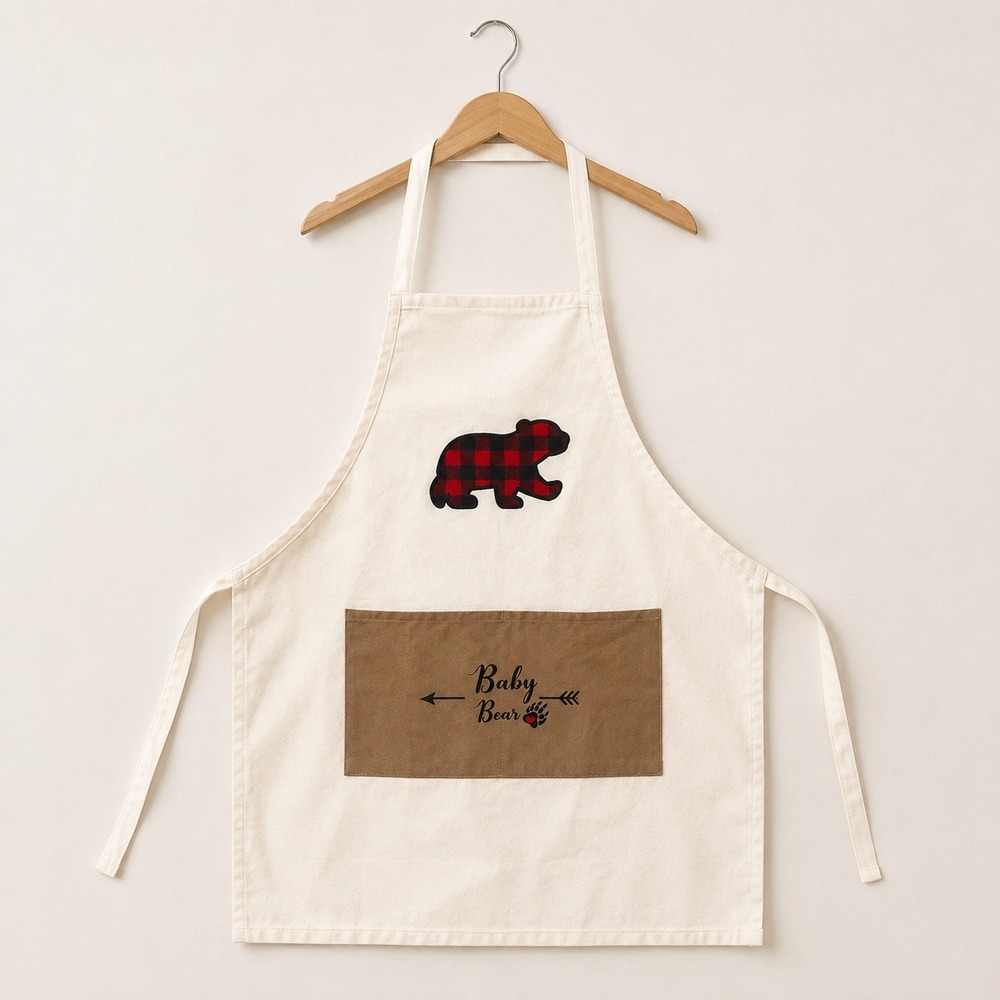 Unbranded Apron Tunic Sleeveless Pocket One Size White Embroidered Logo